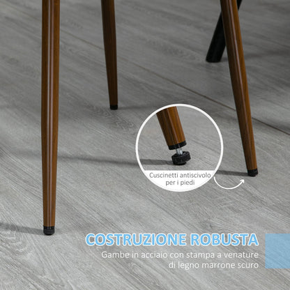 TEAL  | Padded Kitchen Chairs, Set of 4 in Polyester and Steel, 47x55x86 cm, Blue