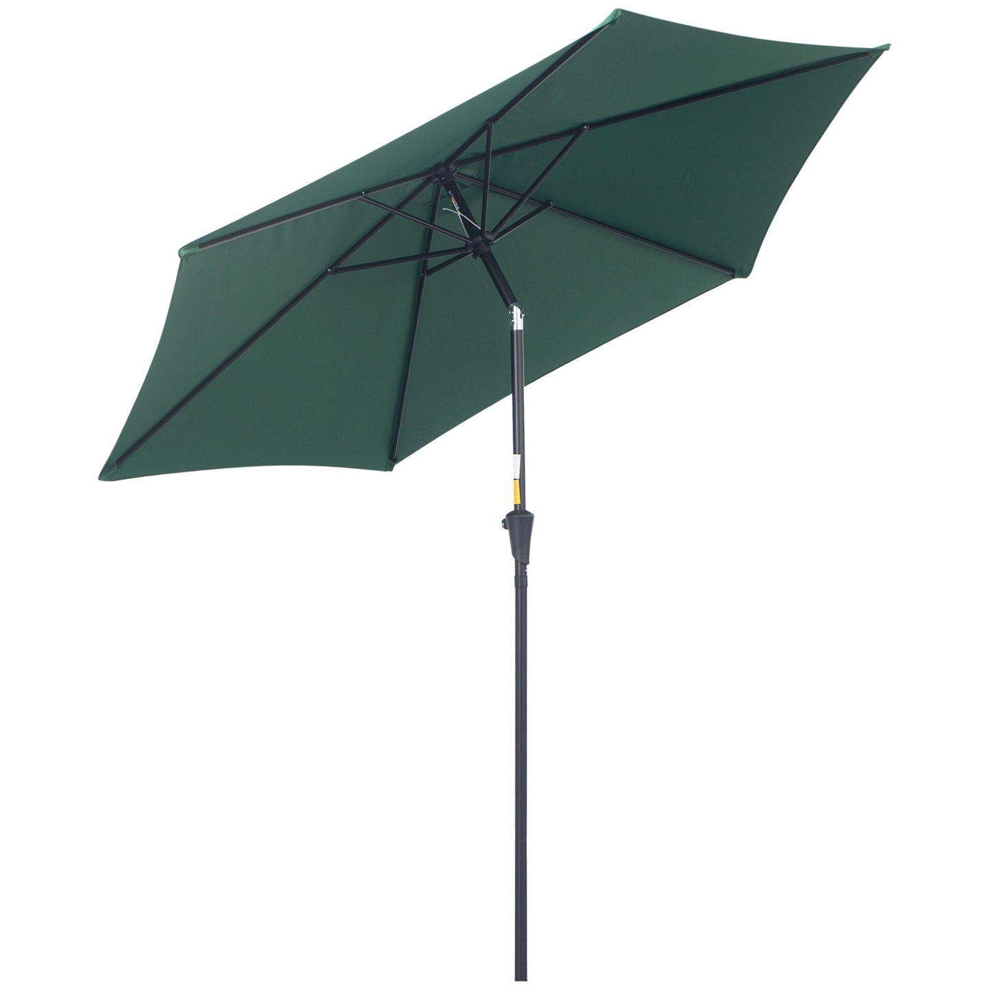 2.6x2.4m Garden Umbrella with Tilting Head, in Aluminum and Polyester, Dark Green and Black