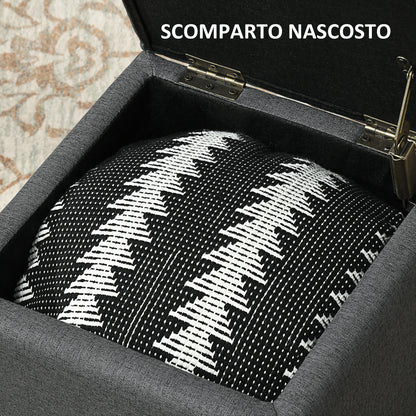 Soft Teddy Fabric Padded Storage Pouf for Living Room and Bedroom, 39x39x39cm, Grey