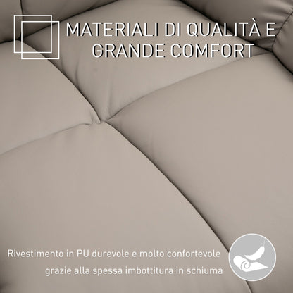 Relax Armchair with 8 Massage Points and 165° Reclining in Faux Leather, Grey