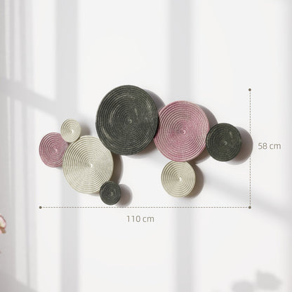 8-Disc 3D Metal Wall Art, 110x7x58 cm, Bronze, Orange and Yellow