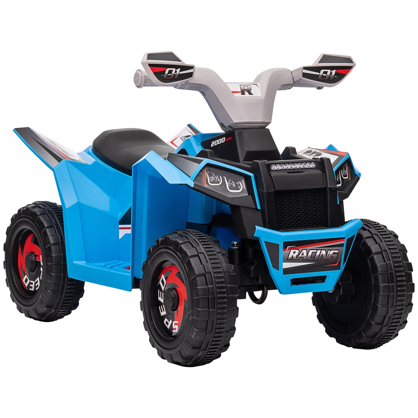 Quad Bike for Children 18-36 Months in PP and Metal, Max Speed 2.5 km/h, 70x41.5x48.5 cm, Blue Grey and Black
