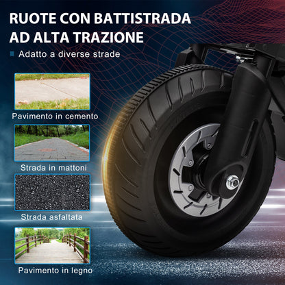 Electric Motorcycle for Children 3-5 Years in PP and Metal with Wheels, Horn and Music, 86x44x58 cm, Black