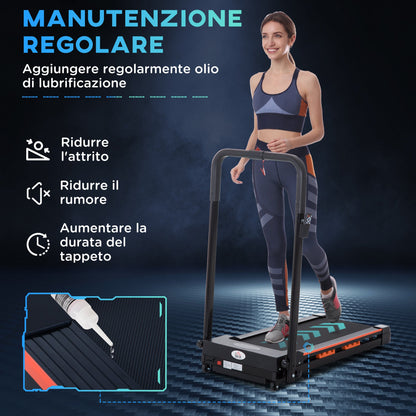 Folding Electric Treadmill with Remote Control and Safety Key, 1-6 km/h, 0.5HP Power, 105x56x108.5cm