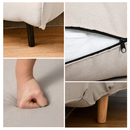 3 in 1 Sofa Bed with 6-Position Reclining Backrest, 94x78x80 cm, Beige