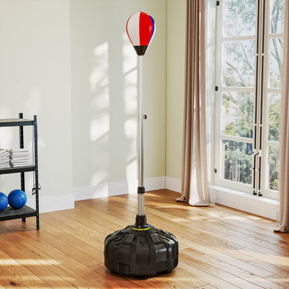 Floor Punching Ball with Fillable Base and Suction Cups, Adjustable Height from 147-165 cm, Black