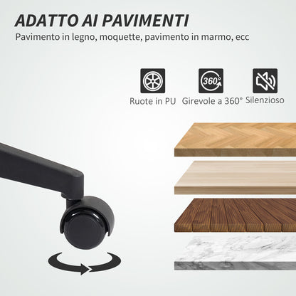 Ergonomic Office Chair with Curved Backrest, Adjustable PU Leather and Steel, 58x53x97-107 cm, Black