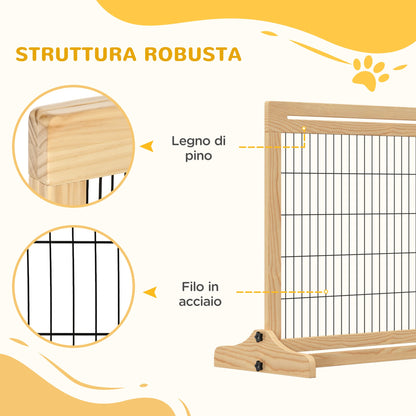 Extendable Wooden Indoor Dog Gate, 104-183x36x69cm, Wood Colour