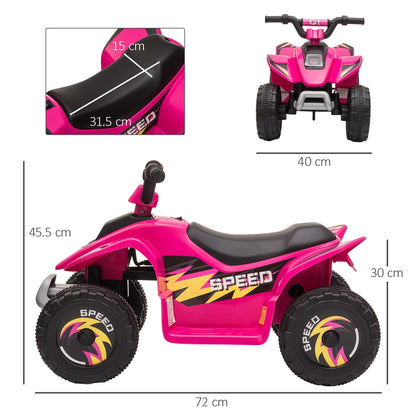 quad for electric children with 6V rechargeable battery, speed 2.8-4.6km/h, age 18-36 months, 72x40x45.5cm, pink