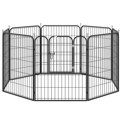 Modular Metal Dog Playpen with 8 Panels for Indoor & Outdoor Use – 80 × 100 cm