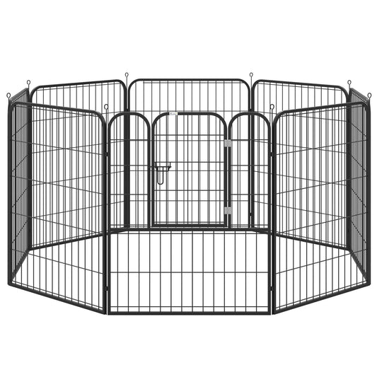 Modular Metal Dog Playpen with 8 Panels for Indoor & Outdoor Use – 80 × 100 cm
