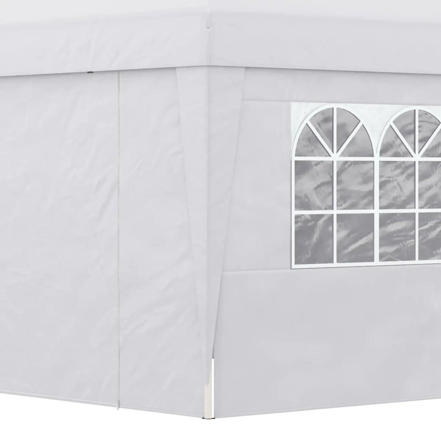 3x3 m Folding Gazebo with Adjustable Height & Windows – White