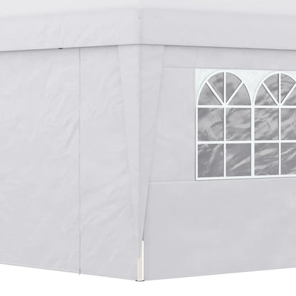 3x3 m Folding Gazebo with Adjustable Height & Windows – White