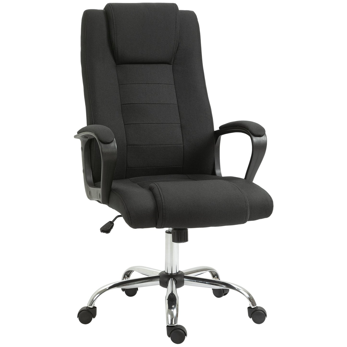 Ergonomic Office Chair, Rocking and Padded with Adjustable Height, 62x76x110-119 cm, Black