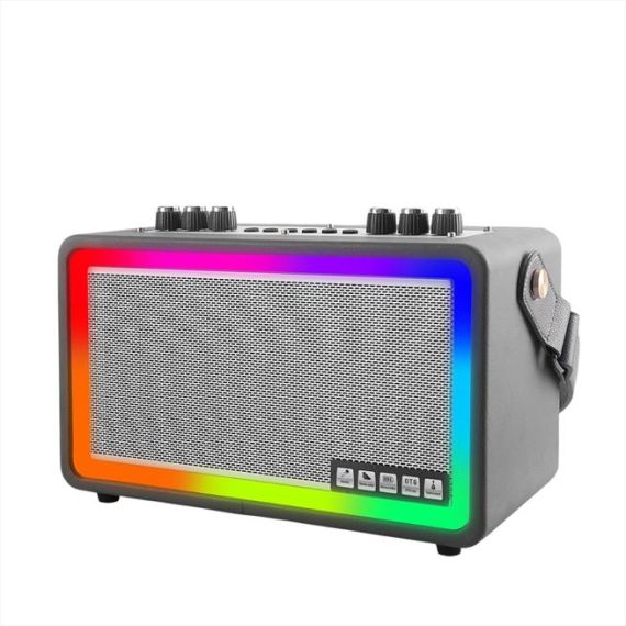 Portable Karaoke System with Light Effects 2 Wireless Microphones