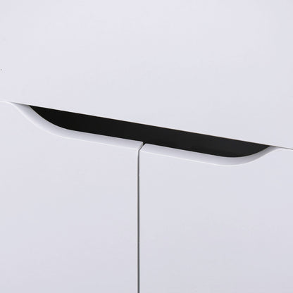 Corner Desk with 2-Tier Bookcase, Cabinet and Drawer, 140x117x76 cm, Wood and White