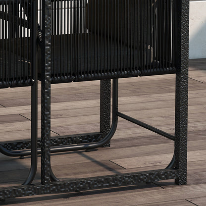 3-Piece Rattan Garden Set with 2 Chairs 50x51.5x67 cm and Table 110x60x75 cm in Composite Wood