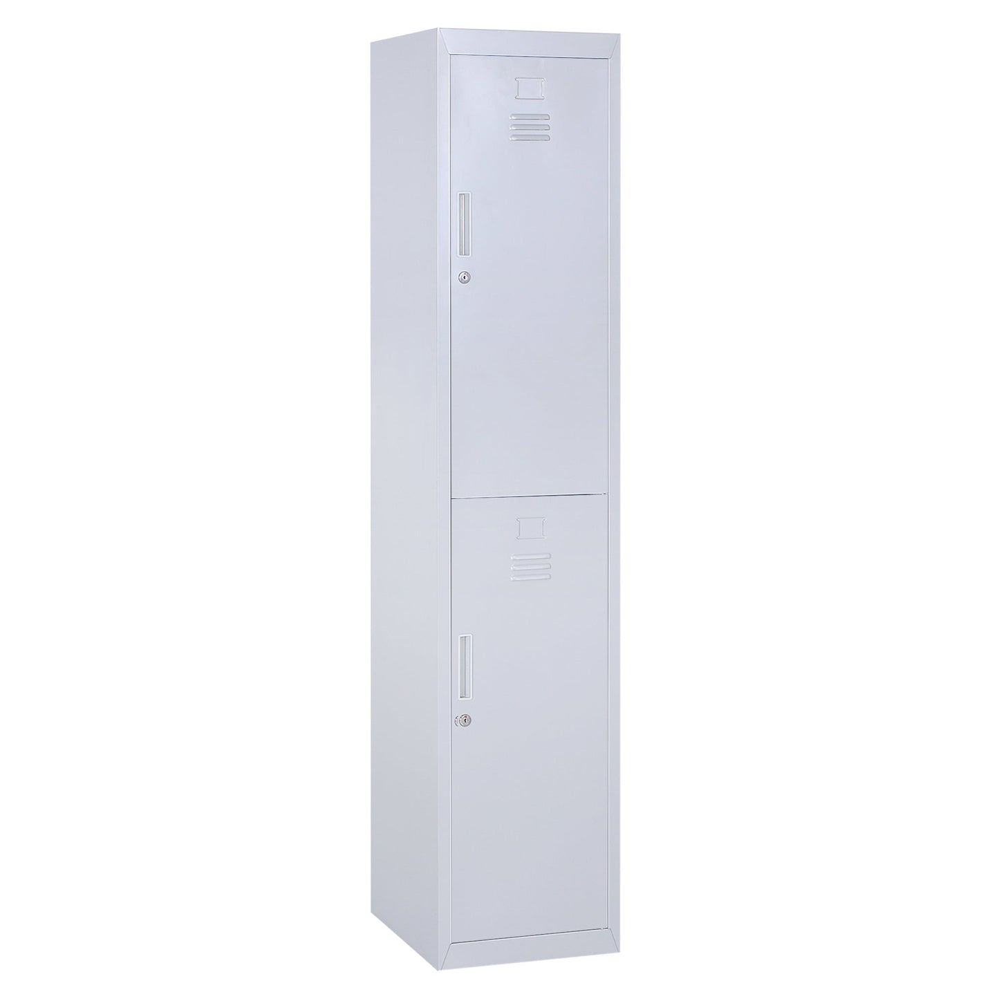 4-Shelf Cabinet with 2 Doors and Safety Lock, Office, Garage, Workshop, Cold-Rolled Steel, 38 x 46 x 180 cm, Grey