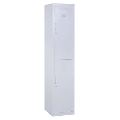 4-Shelf Cabinet with 2 Doors and Safety Lock, Office, Garage, Workshop, Cold-Rolled Steel, 38 x 46 x 180 cm, Grey