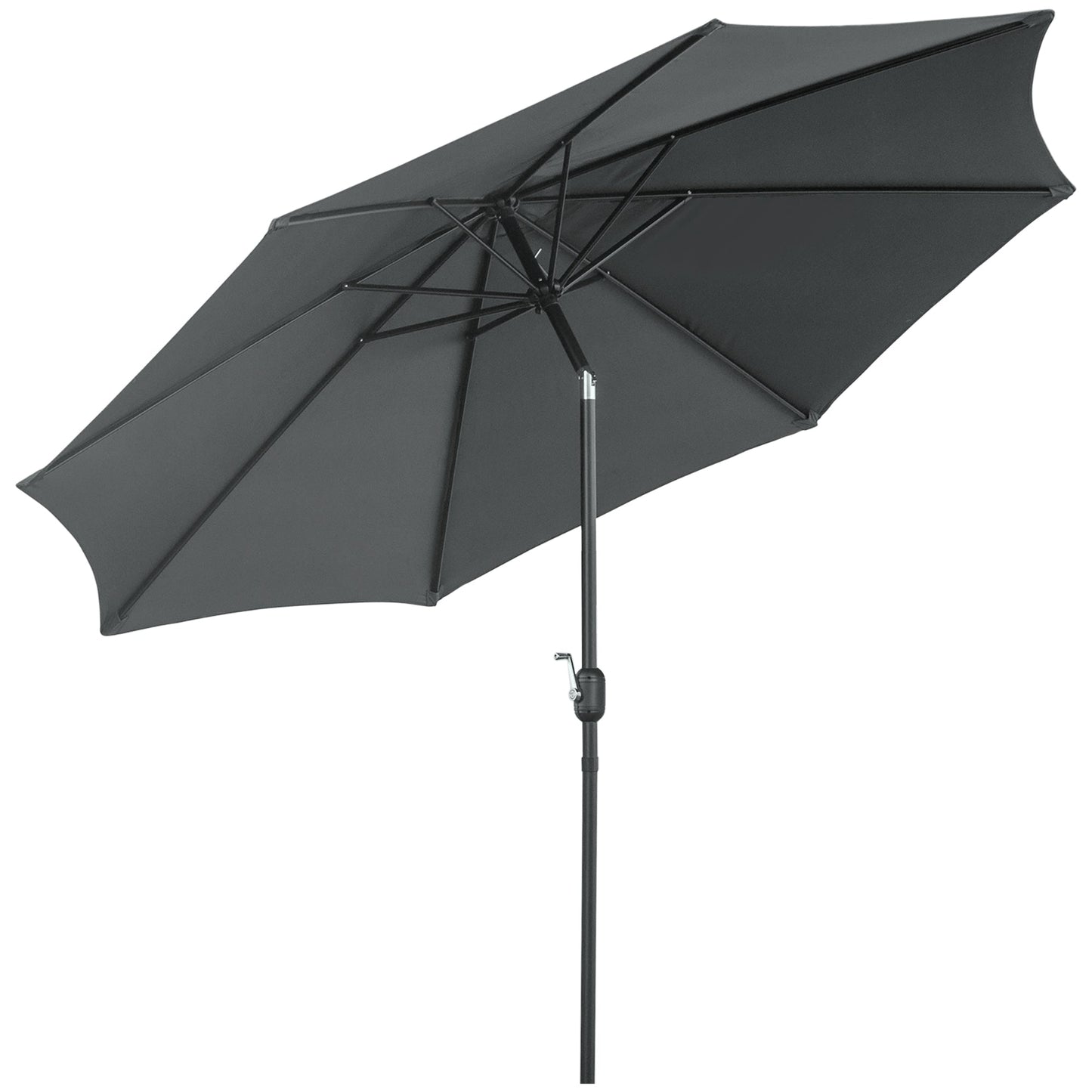 3x2.5 m Tilting Garden Umbrella with Crank Handle, Metal and Polyester, Dark Grey