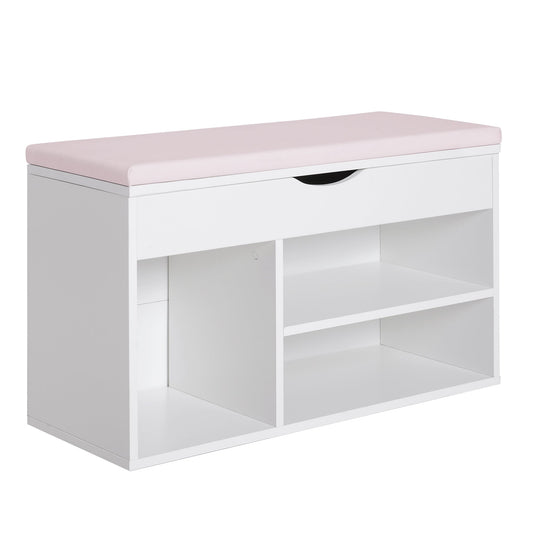 Bench Scarf with padded padded seat from wood entrance 80x30x47cm white