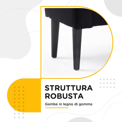 Padded Bed End Bench with Rolled Armrests, 102x35x51cm, Black