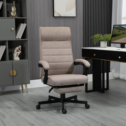 Height Adjustable Office Chair, Footrest Included and Padded Seat, 68x67x106-114 cm, Brown