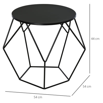 Coffee Table Living Room Nordic Minimalist Geometric Design Large Top, Steel, 54x54x44cm