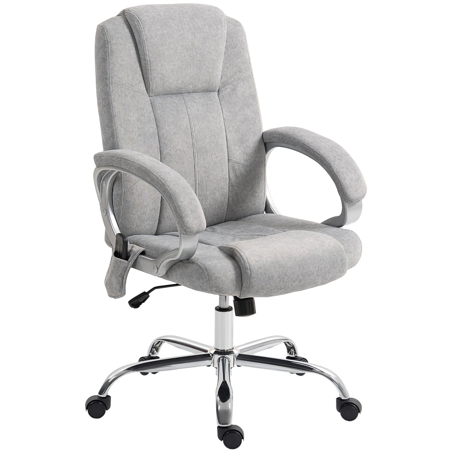4-Point Massage Office Chair with Heater and Removable Footrest, Grey