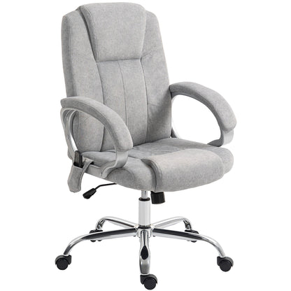 4-Point Massage Office Chair with Heater and Removable Footrest, Grey