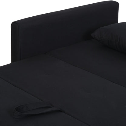 2 Seater Sofa Bed with Storage Space for Living Room and Bedroom, in Polycotton and Foam Rubber, Grey