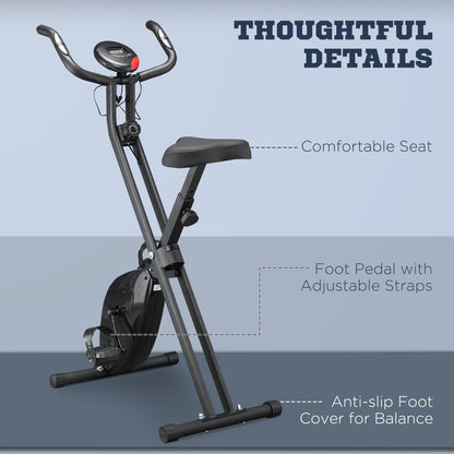 Professional Exercise Bike with Adjustable Resistance and Height, in Steel and PP, 41x86x112 cm, Black