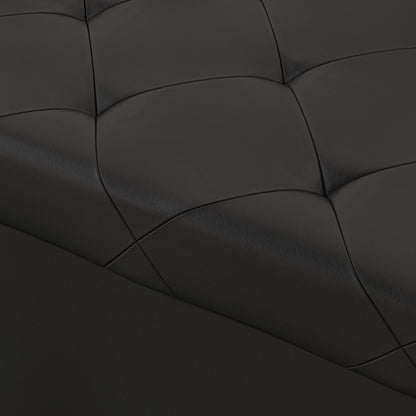 84L Folding Storage Bench, Padded Lid and Faux Leather Upholstery, 76x38x38cm, Black