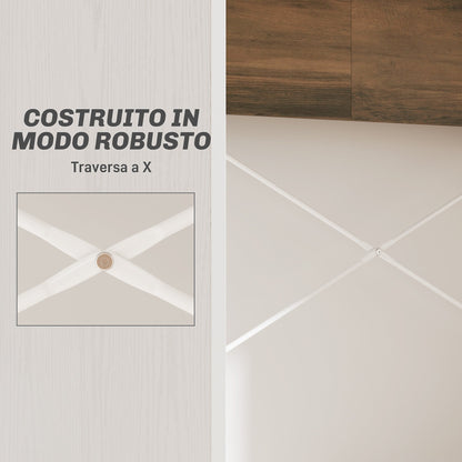 Modern PC Desk with Raised Top and 2 Shelves, in Chipboard, 110x50x102.6 cm, White, Brown and Walnut