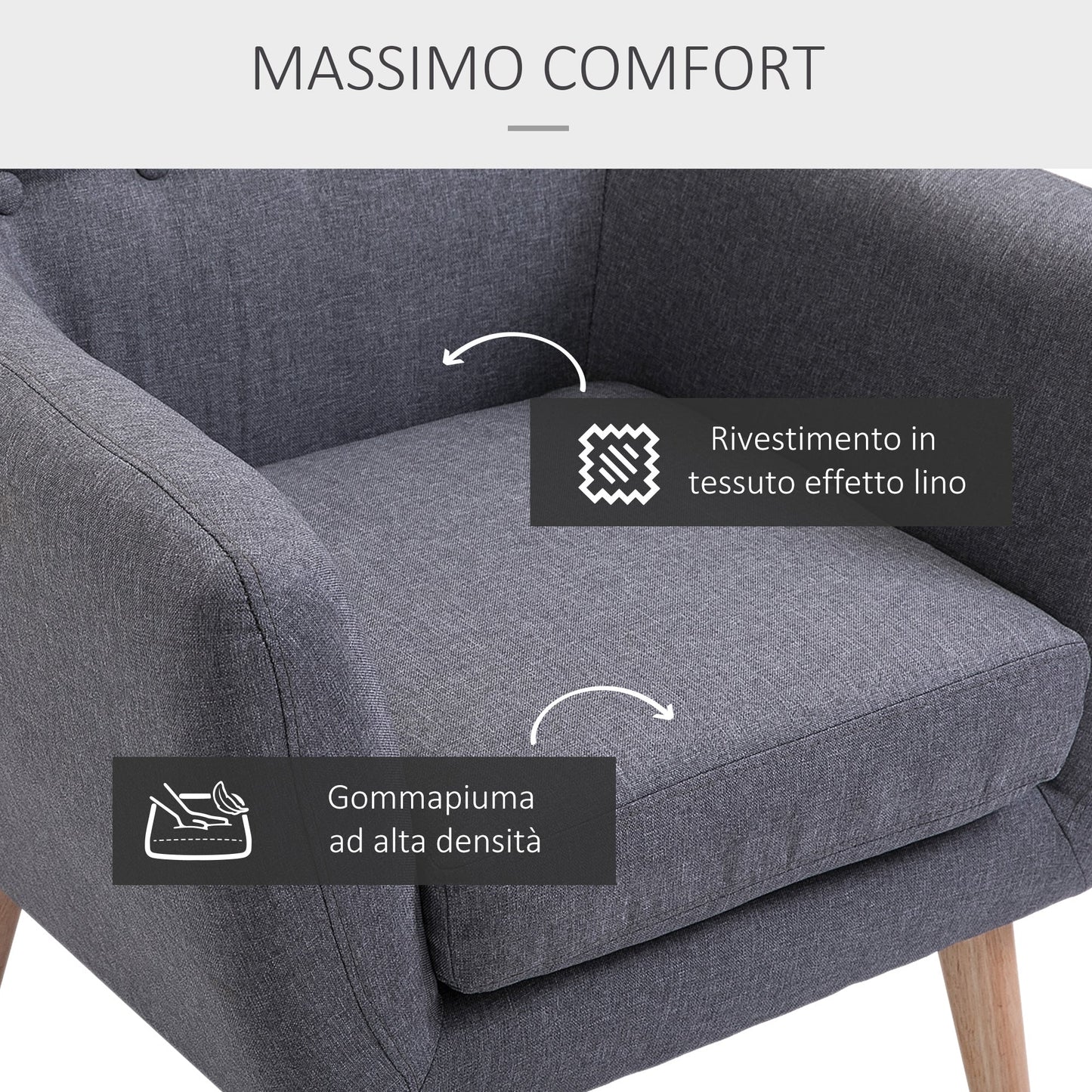 Armchair Design Modern Living Room Grey