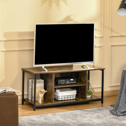 Mobile TV up to 55 '' with open shelves Low cabinet from industrial style lounge - rustic brown