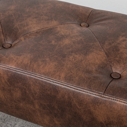 Padded Bedside Bench and Entrance Bench with PU Covering, 114x38x42cm, Brown