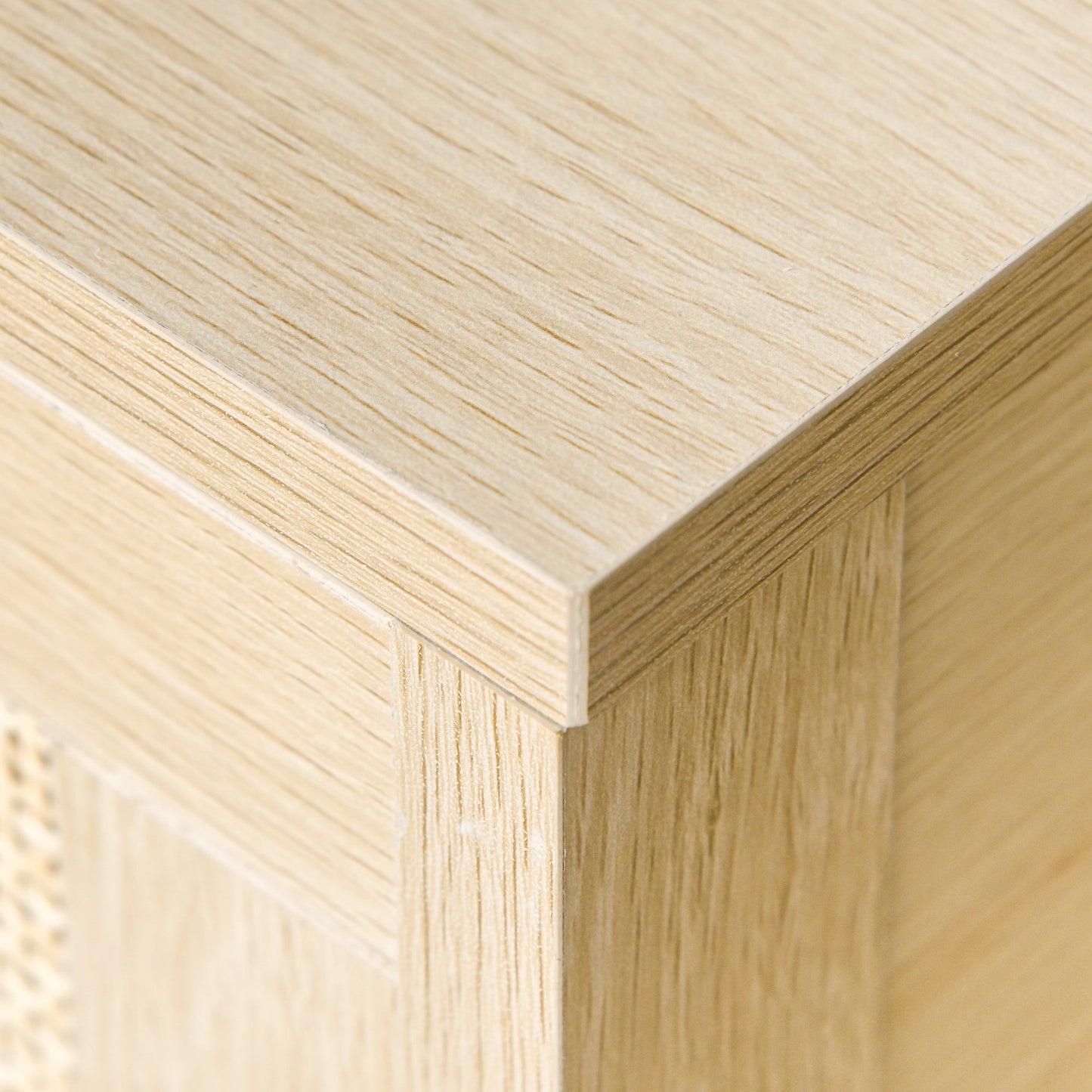 Modern Bedside Table with Drawer and Lower Shelf for Storage, in MDF, 40x40x48 cm, Wood color