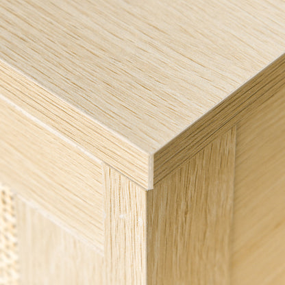 Modern Bedside Table with Drawer and Lower Shelf for Storage, in MDF, 40x40x48 cm, Wood color