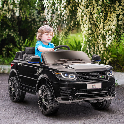 Electric Ride-On Car for Children 3-6 Years with Remote Control, LED Lights and Horn, in PP and Metal, 110x68x52 cm, Black