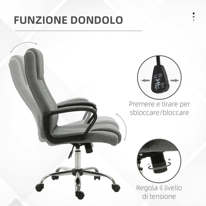 Ergonomic Presidential Office Chair Tilting and Padded with Adjustable Height and Tilt, 62 x 76 x 110-119cm