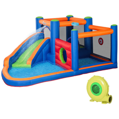 Inflatable Kids’ Castle with Slide, Trampoline & Pool