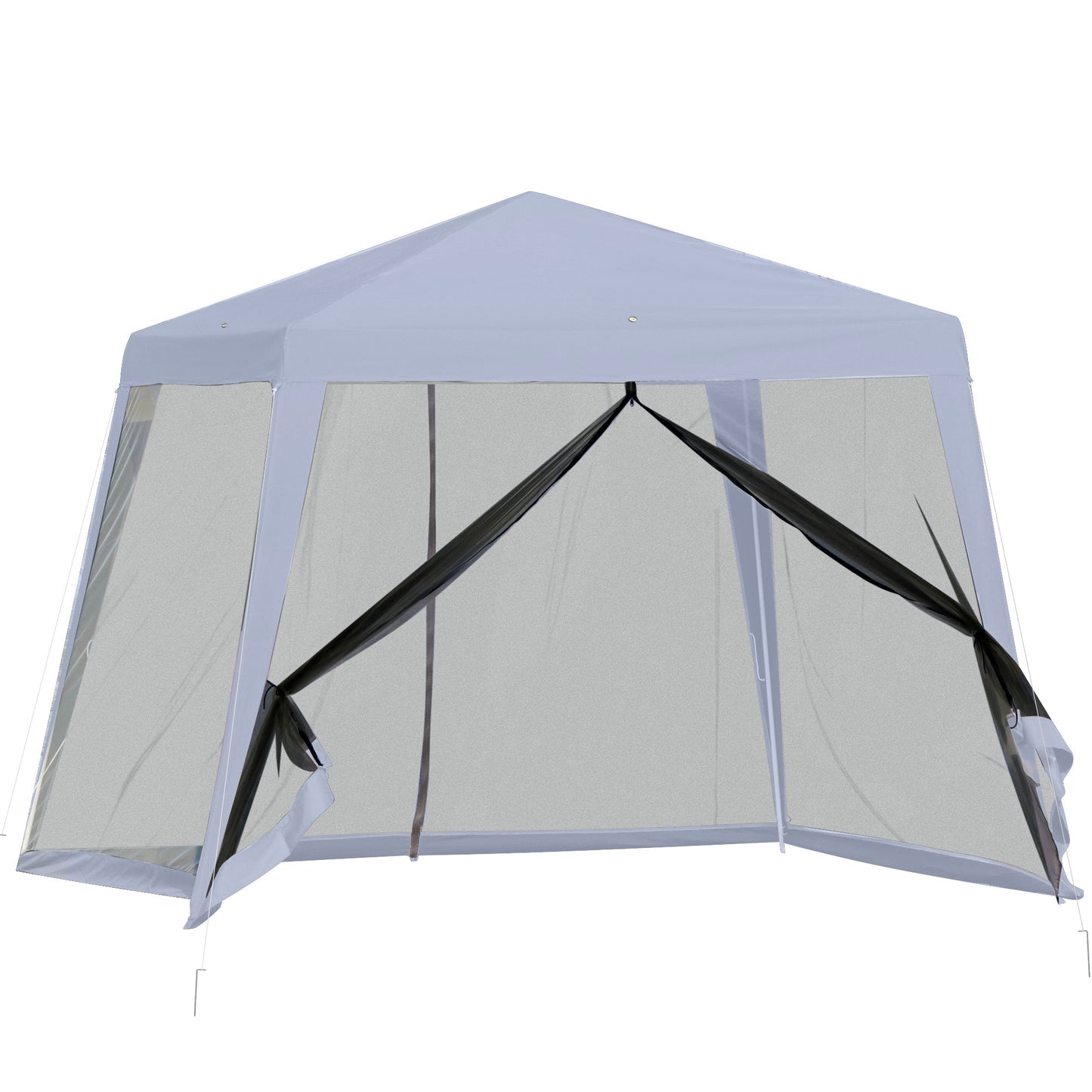 OLIVIA | Waterproof Gazebo with Mosquito Nets Outdoor Garden Tent Polyester 3 x 3 x 2.45 m Grey