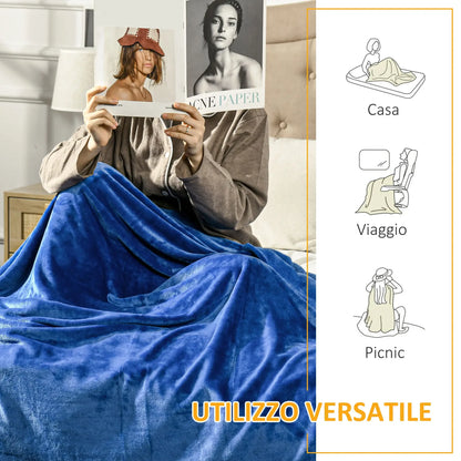 Flannel Blanket in Dark Blue