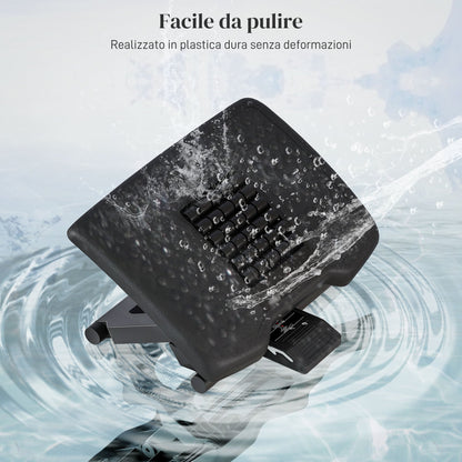 Ergonomic Desk Footrest with Massage Rollers, Height and Angle Adjustment, Black