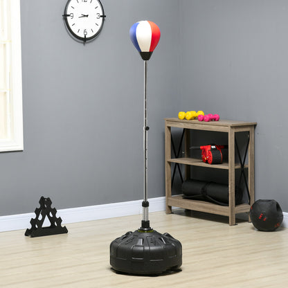 Floor Punching Ball with Fillable Base and Suction Cups, Adjustable Height from 147-165 cm, Black