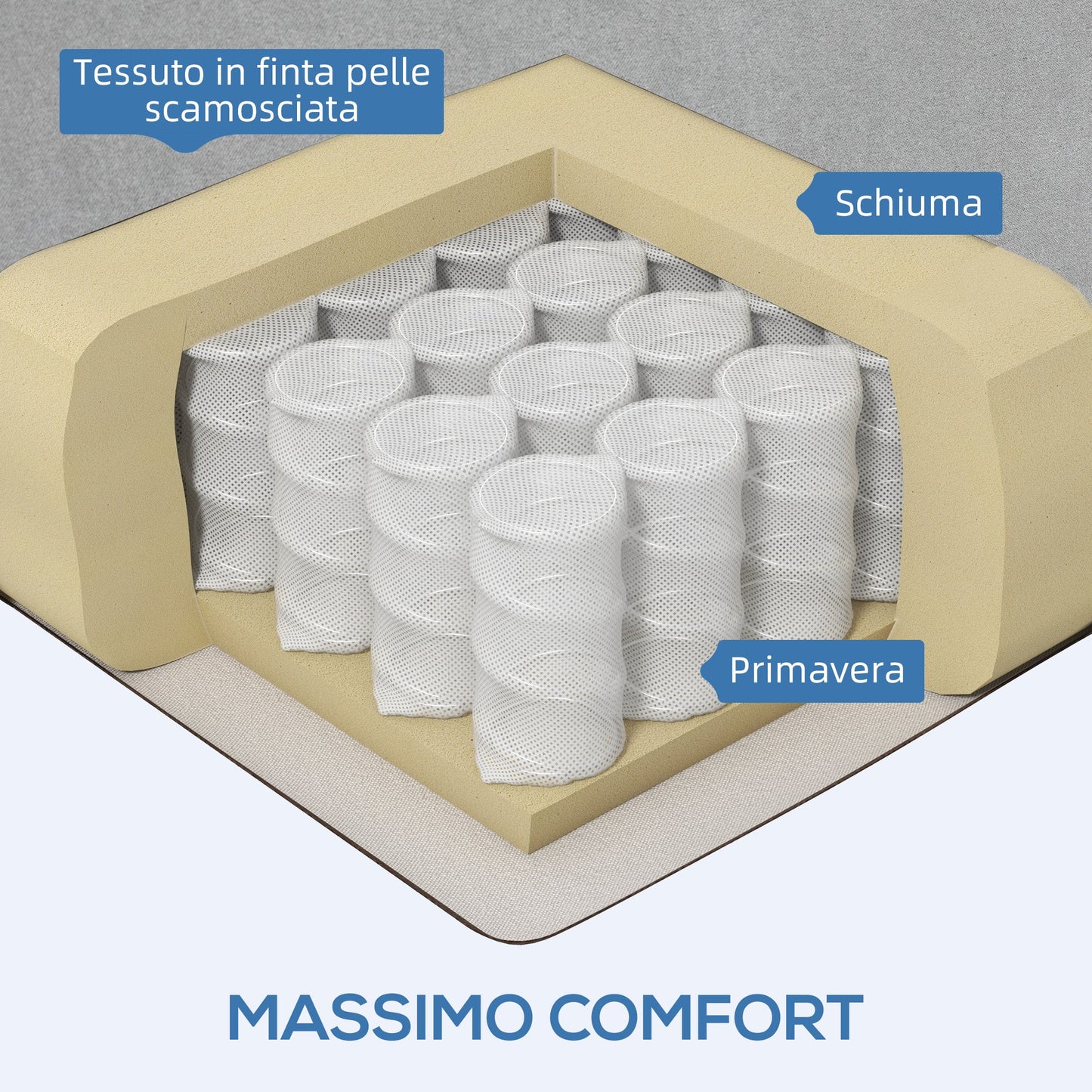 3 in 1 Sofa Bed with Cushion Included, Steel and Polyester, 71x71x97 cm, Light Grey