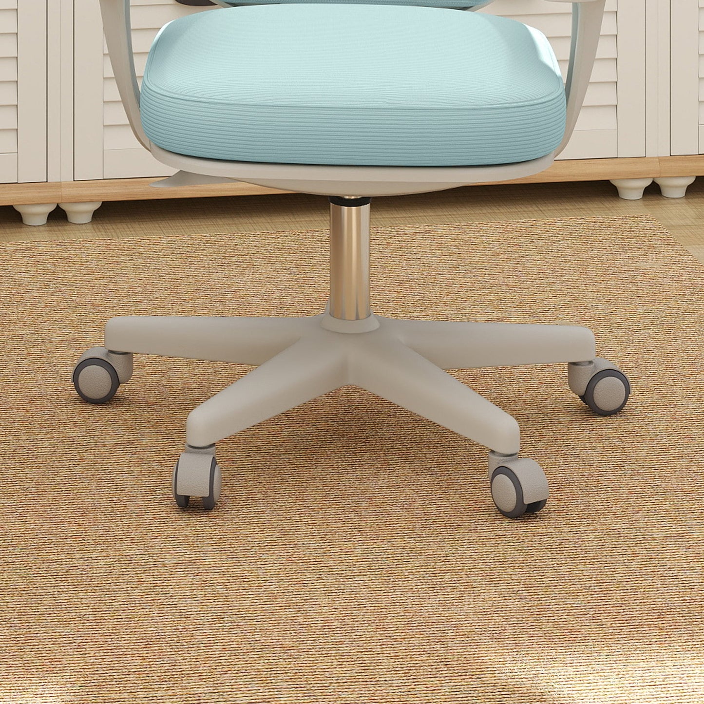Ergonomic Height-Adjustable Office Chair with Breathable Backrest, 55x48x82.5-94.5 cm, Light Green