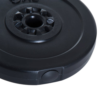 Set of 4 Weight Plates for Barbell and Dumbbells Total Weight 30kg, 2x5kg and 2x10kg, Black