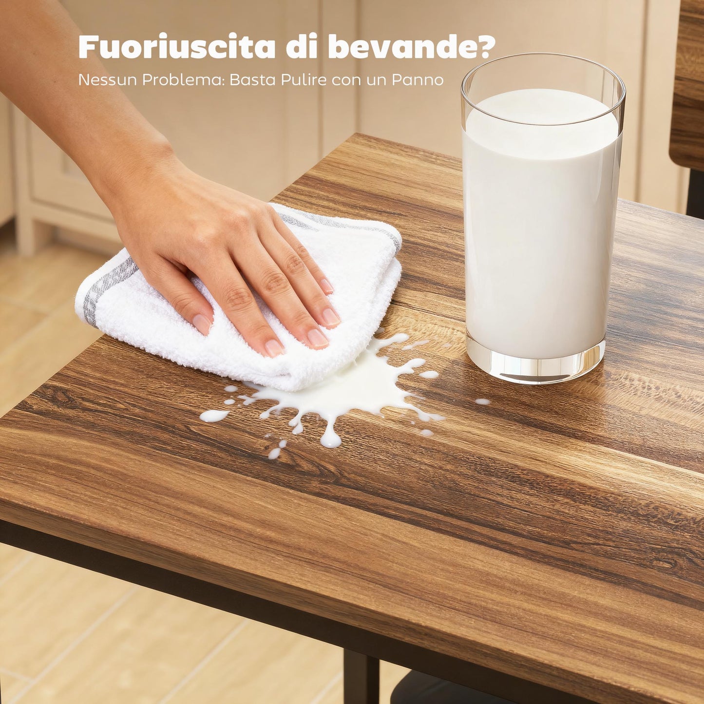 3-Tier Bar Table and 2 Stools with Footrest and Backrest, Wood and Steel, Black and Walnut